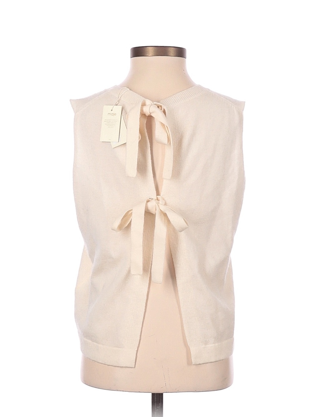 Maje Monia ecru sleeveless knit vest - Picture 5 of 6